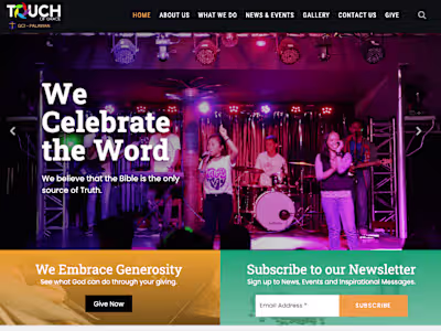 Web Design & Development for Touch of Grace Christian Fellowship