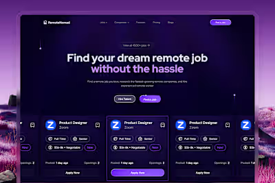 RemoteNomad: Multi-Page Website Design