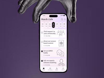 ADHD & Wellness Mobile App UI/UX Design