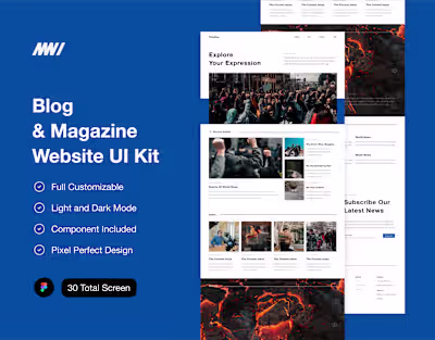 Blog & Magazine UI Kit on Behance