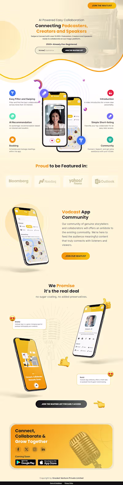 Vodcast Community - Figma Web Design