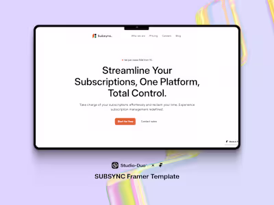Subsync - Framer SaaS Website
