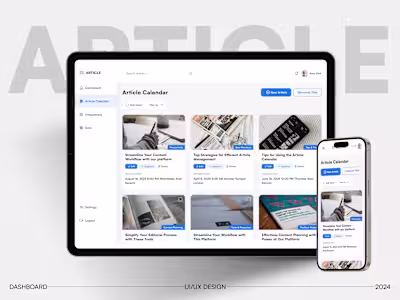 Redesign of Article Calendar Dashboard