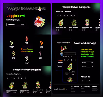 Veggie Rescue Bowl Web Design