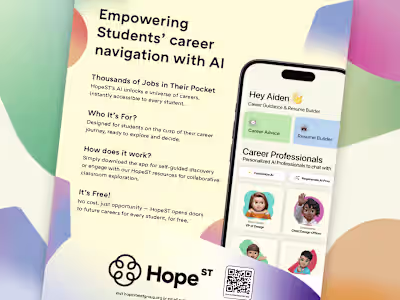 Brand design for an AI helping students navigate future careers