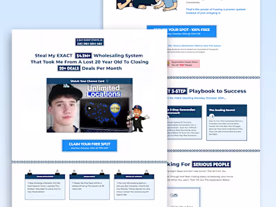 Client asked for: “A landing