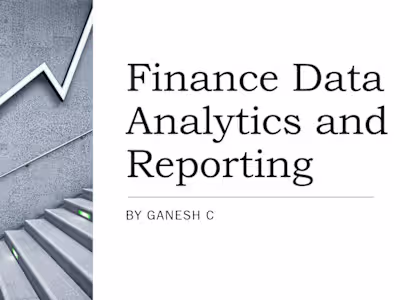 Finance Data Analytics and Reporting
