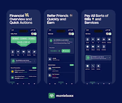 MonieBoxx - Bill Payment Mobile App