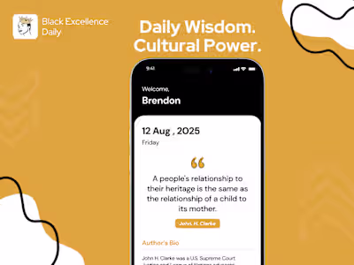 Black Excellence Daily Mobile App Development