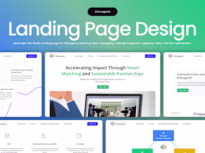 Wix Landing Page Design for ESG & Impact Investing Company