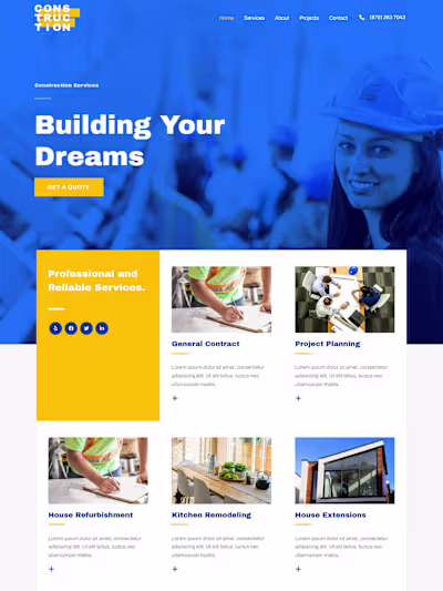 Construction Company Demo Website