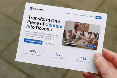 ContentAI Website Landing Page Design