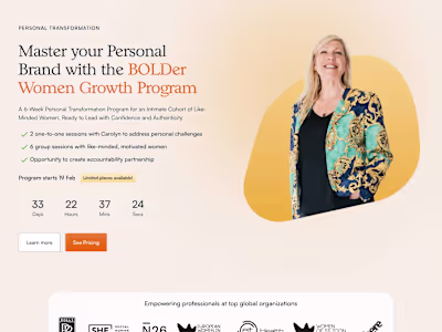 Website for a coach to build online presence and get more sales