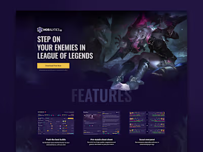 Overwolf x League of Legends landing pages