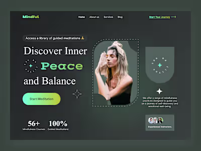Mindful - Meditation Web header Concept