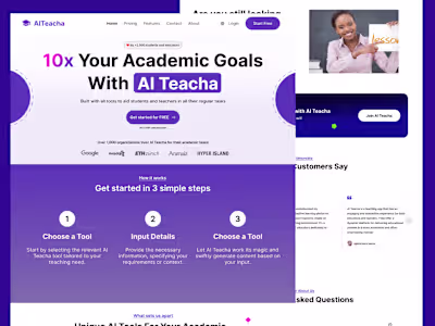 AI Teacha - Dashboards and Landing Page