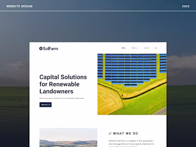 Website UI Design: SolFarm