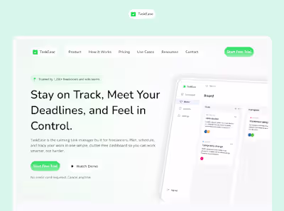TaskEase Landing Page Design
