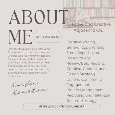 Wanted to do a little about me post. I will have follow up p...