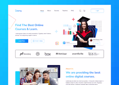 E-Learning website landing page design on Behance