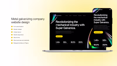 Metal galvanizing company website UI UX design