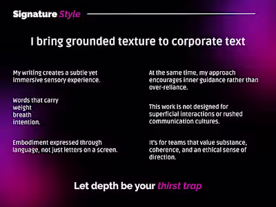 This piece introduces my signature style as a writer and cre...