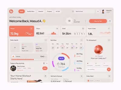 Health Nutrition & Diet Admin Dashboard