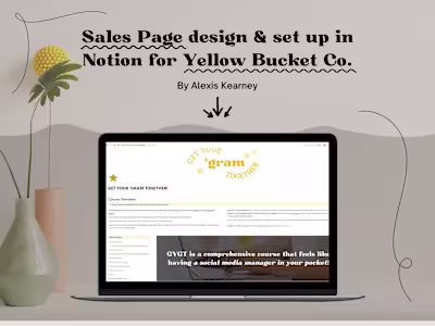 Sales Page Design & Set Up in Notion