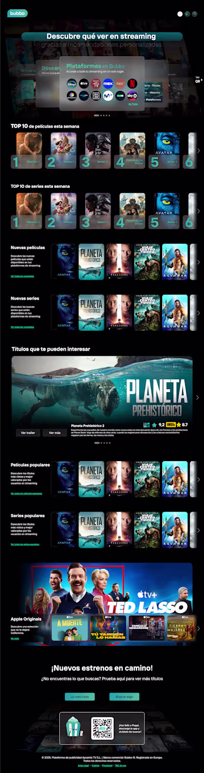 Bubbo | Guía de Streaming & Social Media App | Recomendación de…