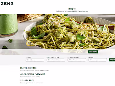 ZENB Recipe Section Development