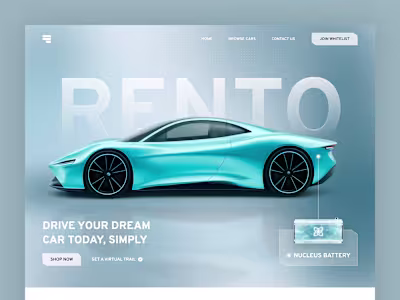Car Rental Landing Page - Hero Section