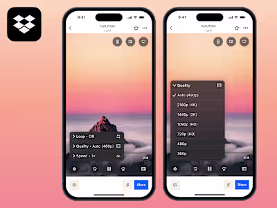 Dropbox Mobile App: Video Controls