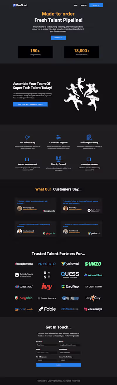 Gained Digital Transformation Experience as an EIR At ProGrad