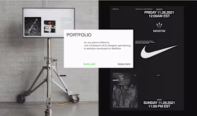 UX/UI design in Figma + Webflow development