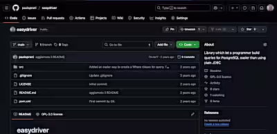 Library to access PostgreSQL database