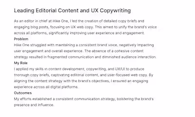Leading Editorial Content and UX Copywriting