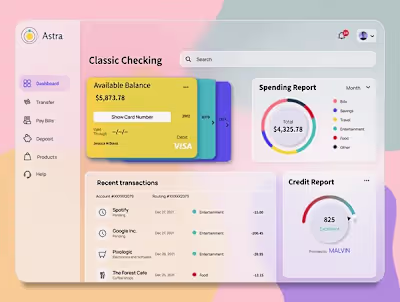 Bank Dashboard and Icon Design