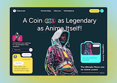 OtakuCoin Futuristic Crypto Anime MemeCoin Website