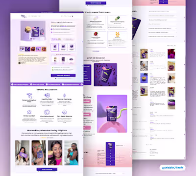Recently completed a product page design for a wellness bran...