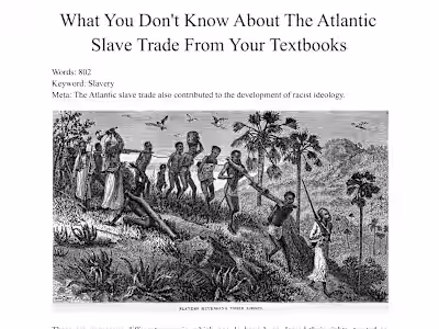 What You Don't Know About The Atlantic Slave Trade 