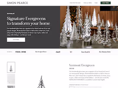 Simon Pearce Landing Page on Replo