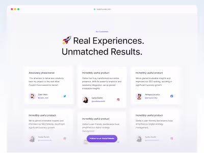 Testimonial Section UI Design – Reviews rating screen UI 202