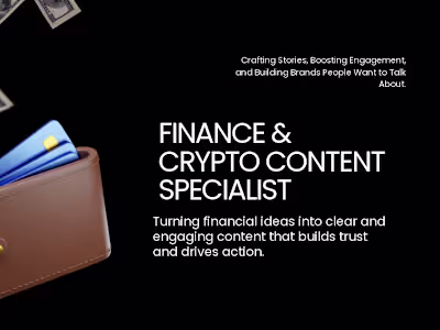 Finance & Crypto Content Specialist