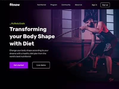 fitnow landing page