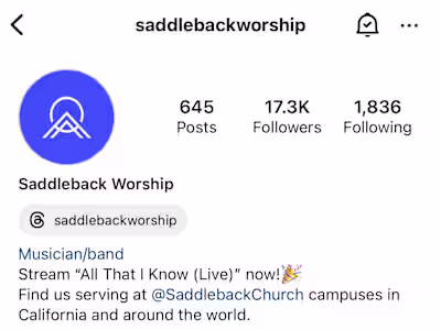 Social Media Content for Saddleback Worship