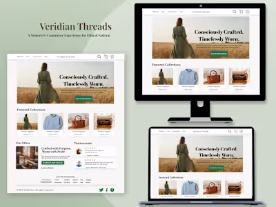 Veridian Threads - Modern E-Commerce Landing Page