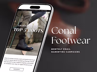 Conal Footwear Monthly Email Campaigns
