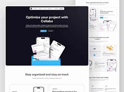 Collabo Mobile Project Management - Landing Page