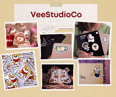 VeeStudioCo Sticker Business | Social Media, Wholesale Pitching