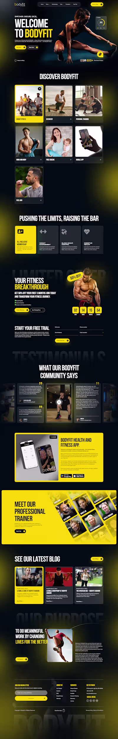 BodyFit Landing Page Design